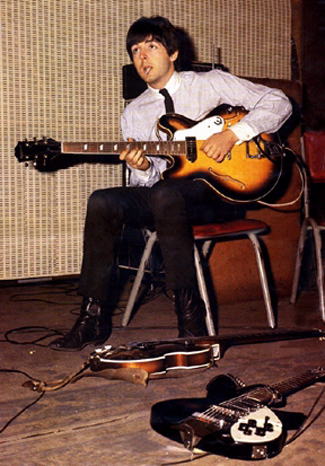 Paul McCartney with his 1962 Epiphone Casino ES-230TD Guitar