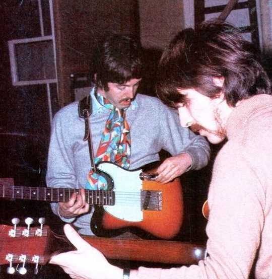 Paul McCartney with his 1964 Fender Esquire Guitar