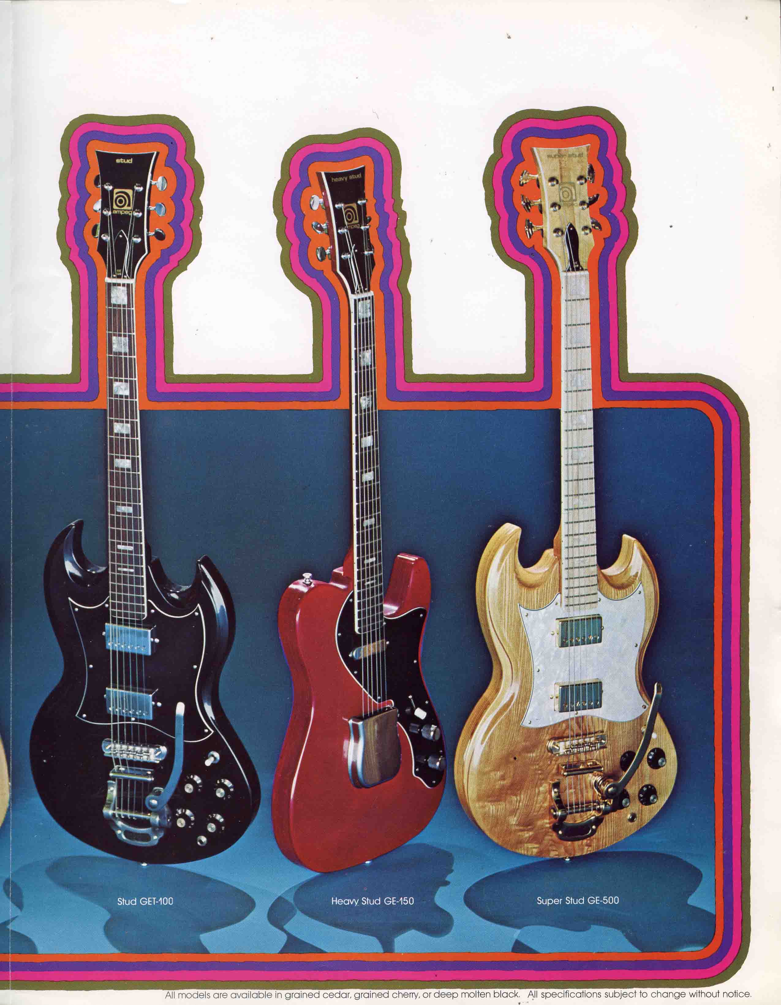 1973 Ampeg Guitars Ad (Stud Series)