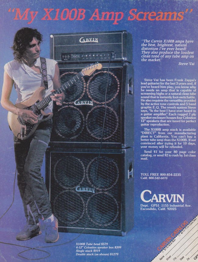 Steve Vai & the Carvin X100B Amp (1983)