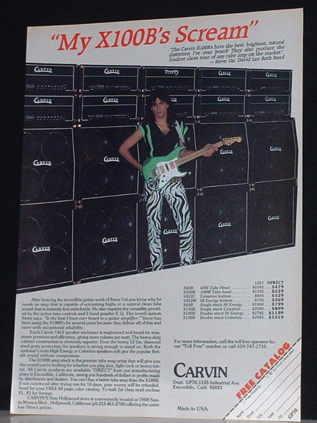 Steve Vai & the Carvin X100B Amp (1986)