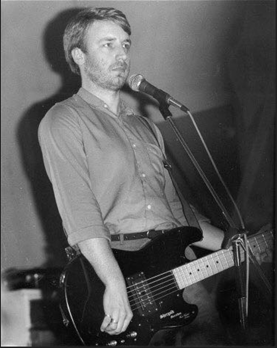 Peter Hook and his Shergold bass with Joy Division