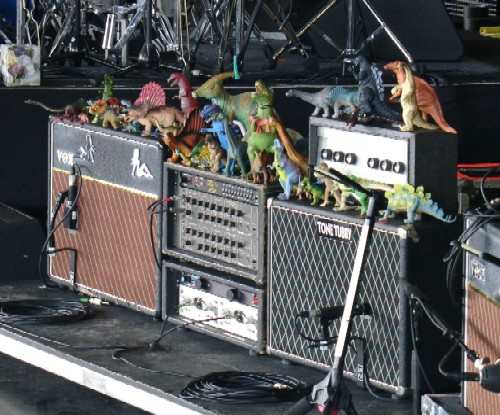 Toy Dinosaurs on the R.E.M. amps