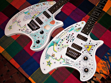 Bill Nelson's Custom Painted Eastwood Breadwinner Guitars