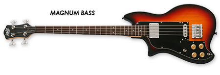 Eastwood Magnum Electric Bass Guitar in Sunburst (Left-Handed)