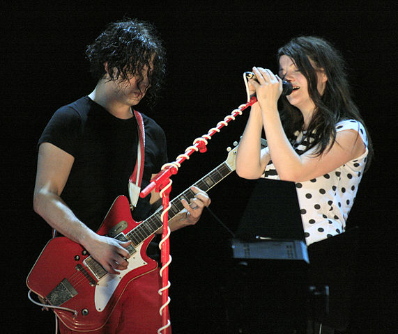 Jack White with his 1964 JB Hutto Montgomery Ward Airline Guitar