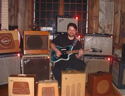 Joey Leone with his amps