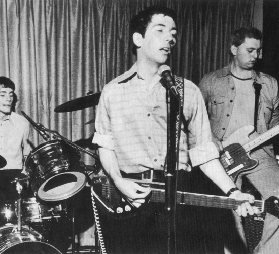 Pete Shelley onstage with the Buzzcocks