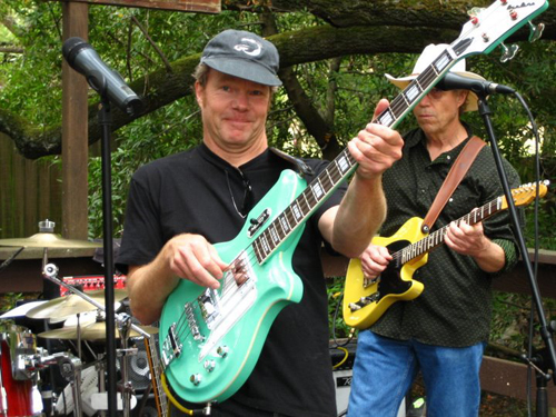 Tim Sarter with his surf green Airline Map Bass