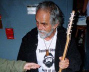 Tommy Chong holding my Eastwood Phantom Guitar