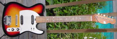 Vintage 1970's Silvertone Telecaster Electric Guitar
