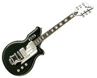 Airline Map Guitar - Black