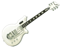 Airline Map Guitar - White