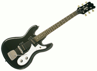 Eastwood Hi-Flyer Guitar - Black with tremelo
