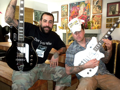 Design Star's Antonio Ballatore &Timothy Gruse (Airline Map Guitar & Bass)