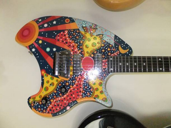 Custom Painted Eastwood Breadwinner Guitar