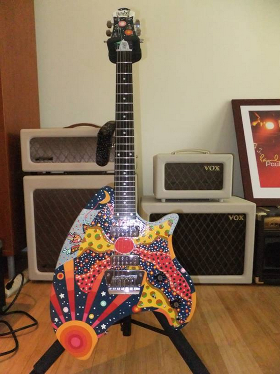 Custom Painted Eastwood Breadwinner Guitar