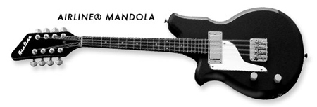 Eastwood Airline Electric Mandola in Black (Left-Handed)