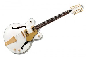 Eastwood Classic 12 Guitar in White Finish with Gold Hardware (12-String Guitar)