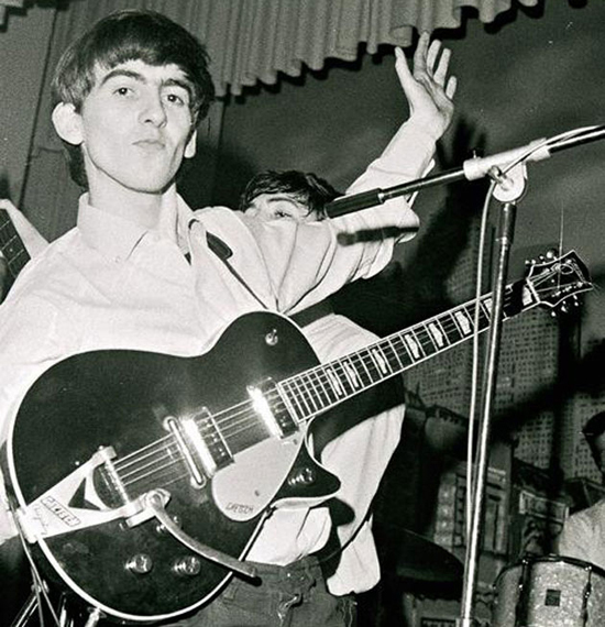 George Harrison and his Gretsch G6128T Duo Jet guitar