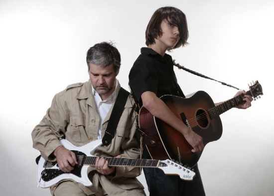 Lloyd Cole with his son, William