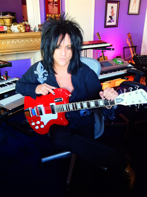 Steve Stevens in the studio with his Airline Coronado