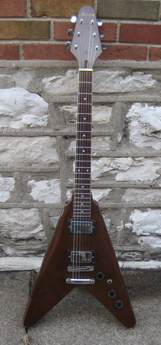 Vintage 1980's Harmony Flying V Electric Guitar