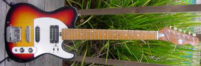 Vintage 1970's Silvertone Telecaster Electric Guitar